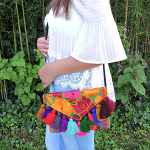 Handmade Boho Crossbody Purse Tassel Embroidered